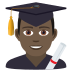 👨🏿‍🎓 man student: dark skin tone display on JoyPixels